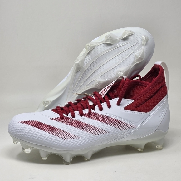 adidas Adizero Impact Football Cleats Mens Size 9 White Red Shoes IF2477 New main image 5